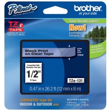 Brother TZE-131 12MM Black On Clear P-Touch Tape