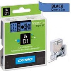 12MM X 7M Dymo D1 Tape Black on Blue
