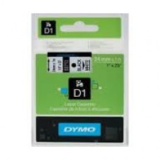 24mm X 7m DYMO D1 Tape Black on Clear