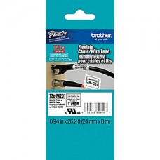 Brother Tze-FX251 Flexible Id laminated label 24mmx8mtrs Black on white